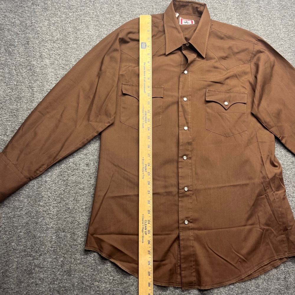 Vintage Chute 1 Shirt Mens M? Brown Western Pearl Snap Long Sleeve‎ Cowboy Yoke - Picture 2 of 16